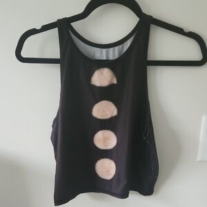Teeki Black Tank Top with Circular Design